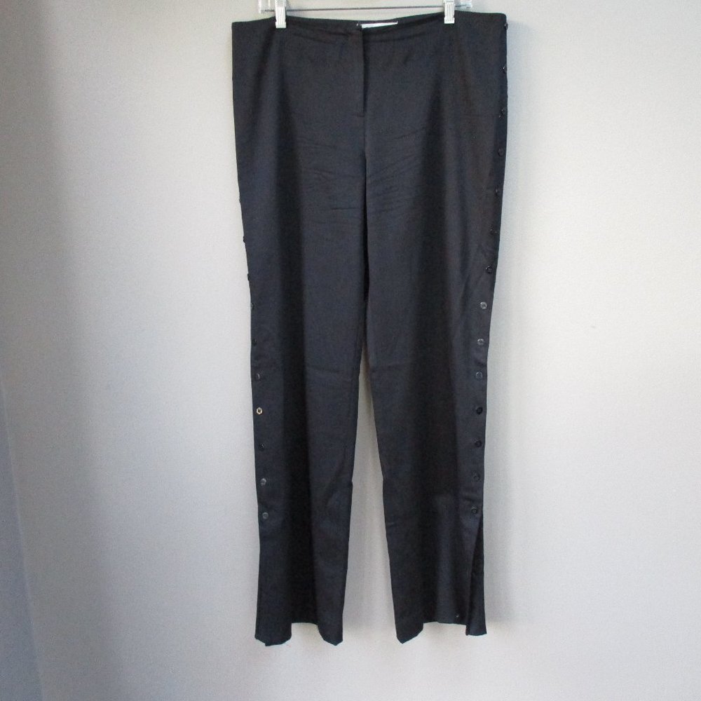 Womens Worth Dress Pants Fully Lined Button down sides Black Size 14